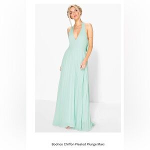 Boohoo Mint Green Backless Maxi Dress